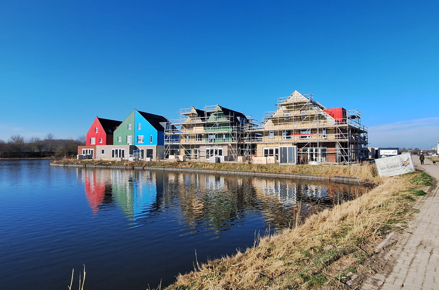 Woningen in aanbouw bij Het Eiland in Warande
