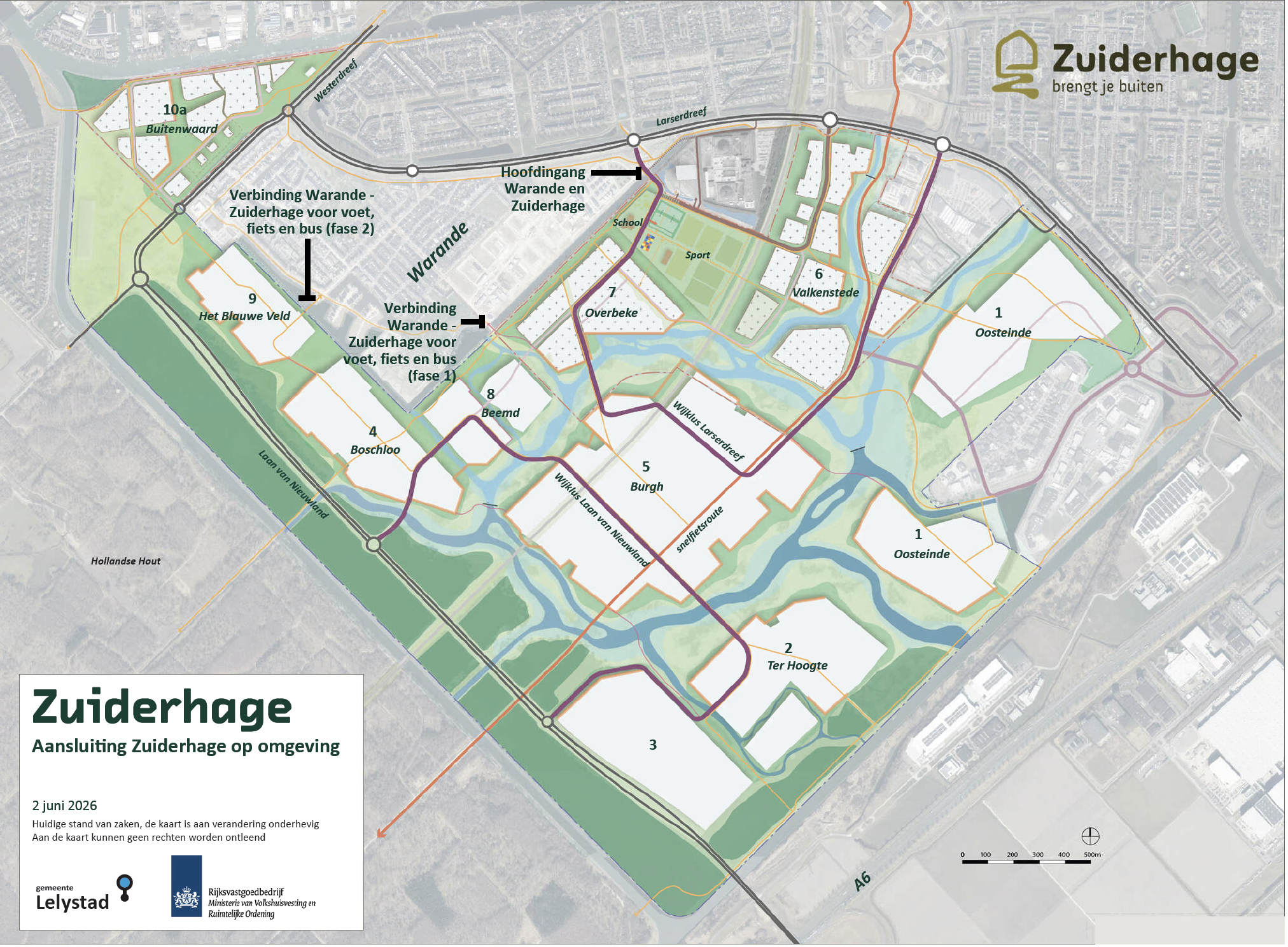 Kaart verkeerslussen Zuiderhage