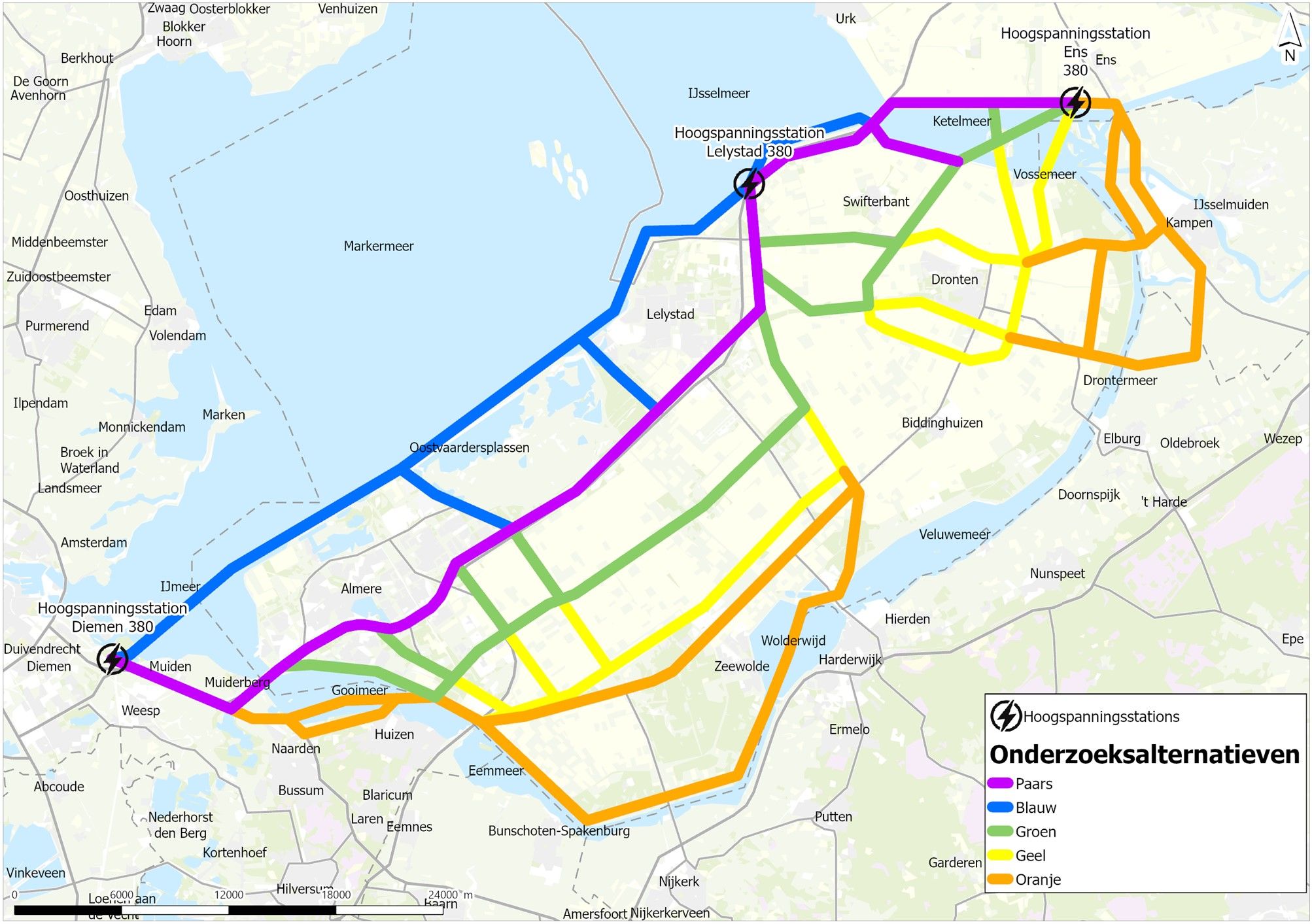 Nieuwe hoogspanningsverbinding tussen Diemen, Lelystad en Ens