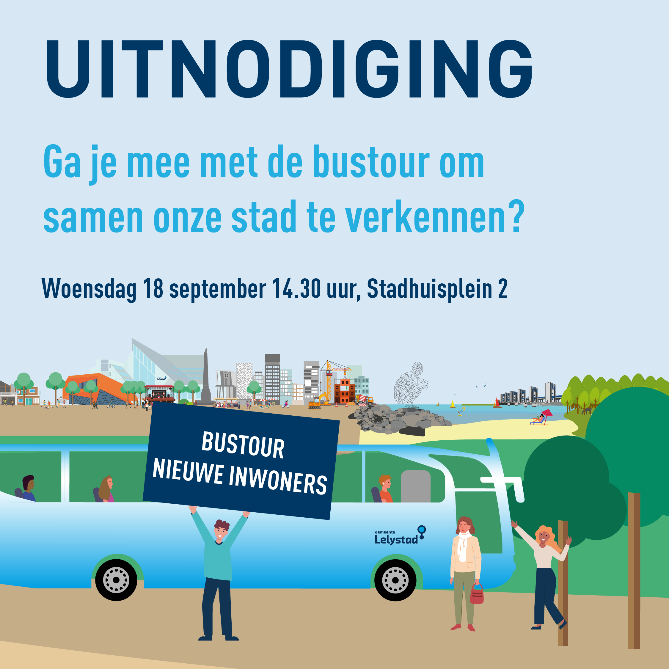 uitnodiging voor de bustour op 18 september om 14:30 uur
