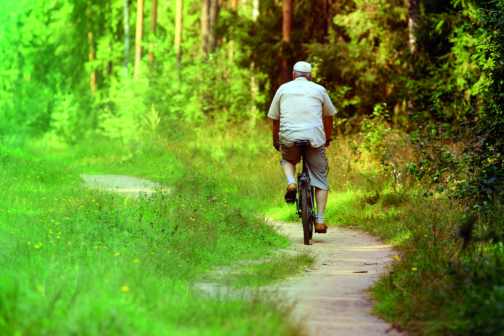 Fietser in de natuur