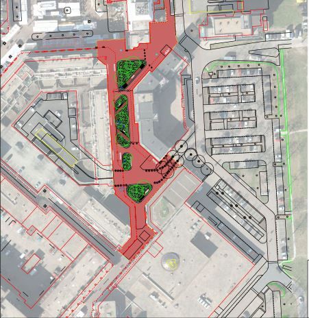 Kaart vergroenen Neringpassage