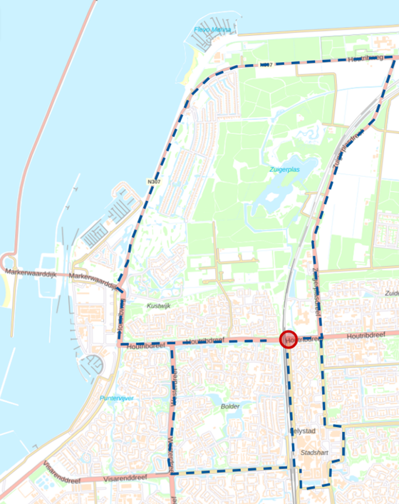 Plattegrond met omleidingsroutes