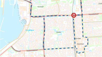 Plattegrond met omleidingsroutes