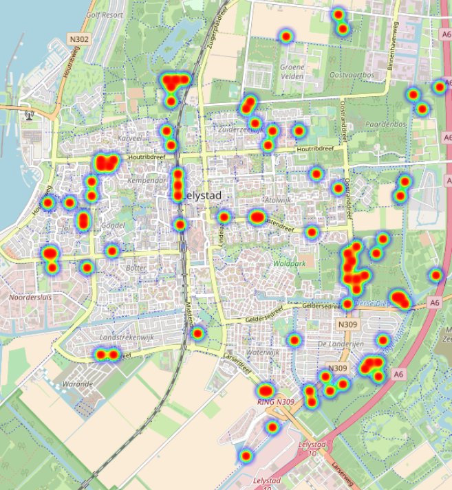 Verspreidingsgebied reuzenberenklauw in Lelystad