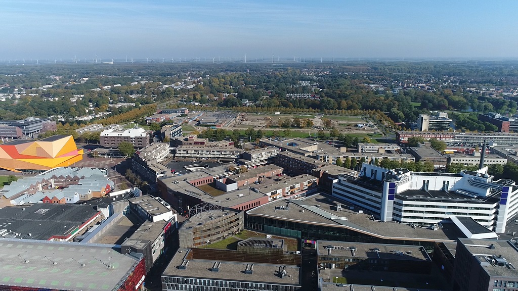 Luchtfoto van het stadscentrum