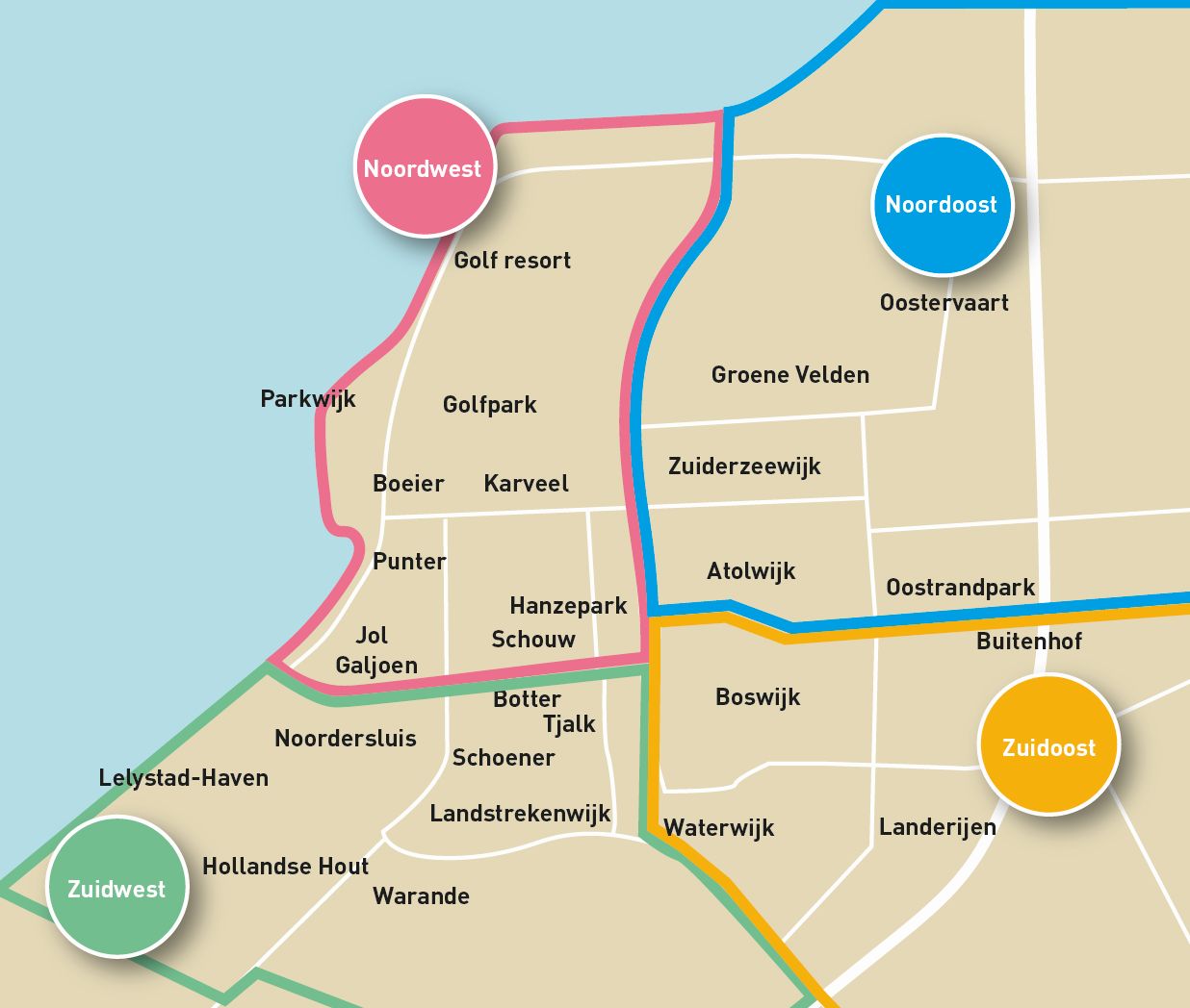 Kaart van Lelystad