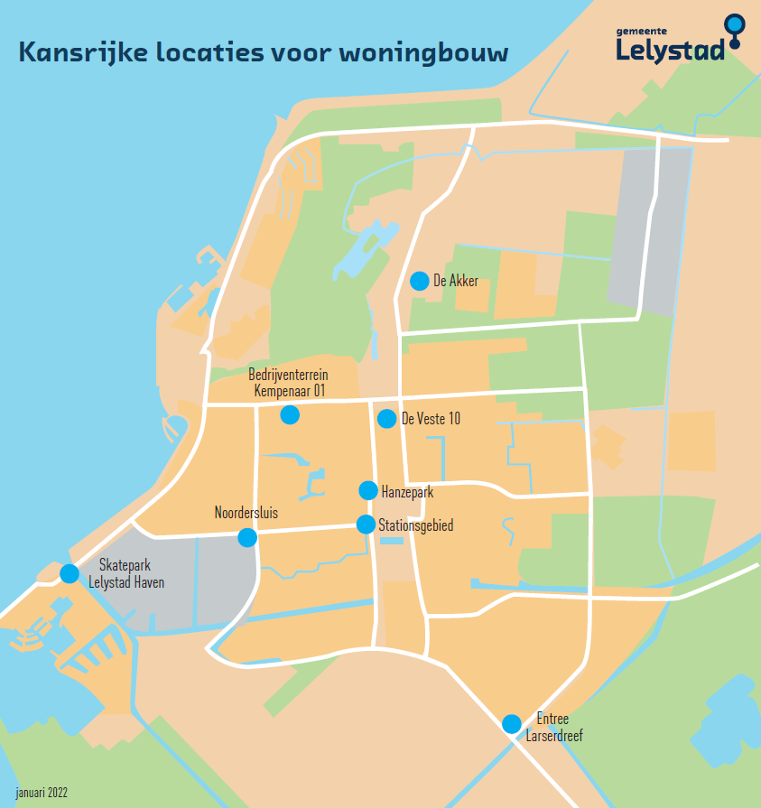 De acht kansrijke woningbouwlocaties in de bestaande stad
